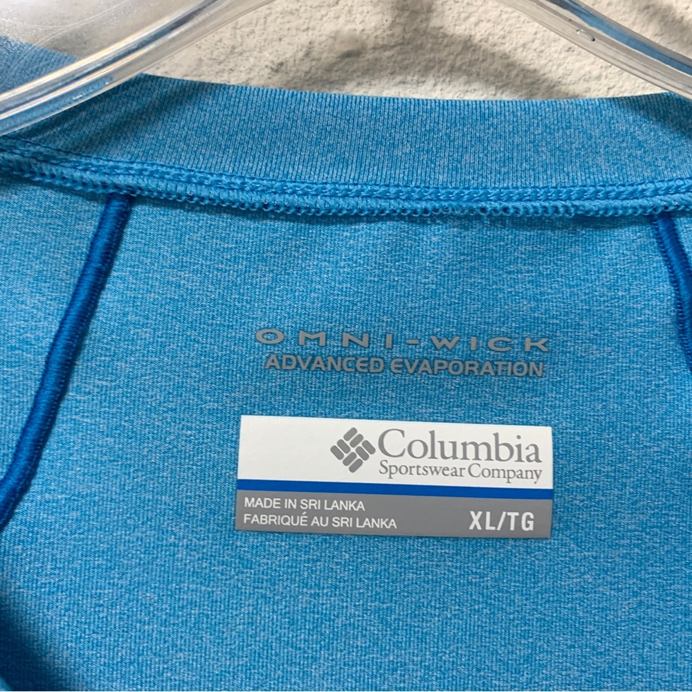 Columbia Sportswear Turquoise Omni-Wick long sleeve vee-neck shirt - Picture 3 of 5